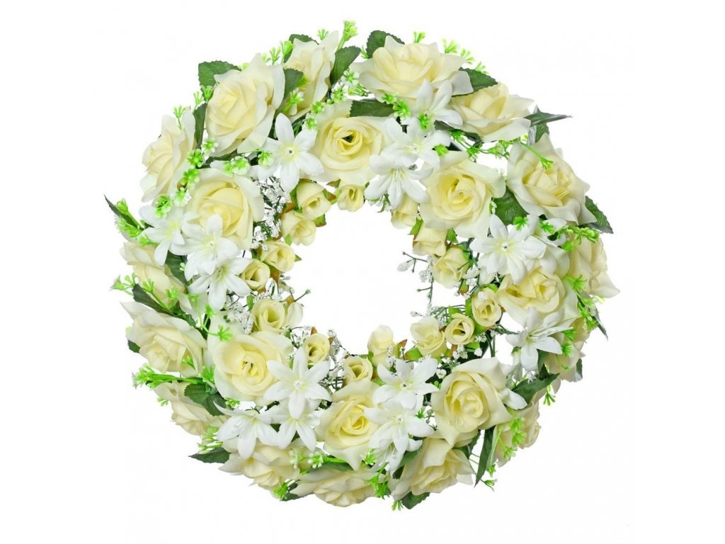 Celoroční věnec na dveře růže